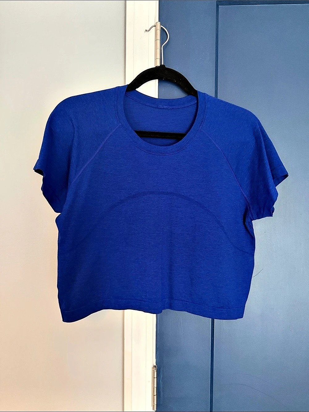 lululemon Swiftly Tech Cropped Short-Sleeve Shirt 2.0 Blue Short Sleeve Athletic